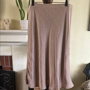 Nordstrom Cream A-Line Midi Skirt Casual